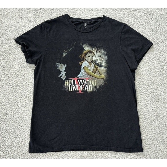 Hollywood‎ Undead V T Shirt Large Short Sleeve Black - Picture 1 of 6